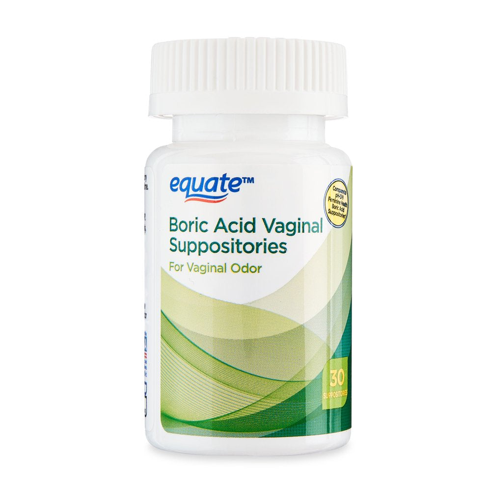 Equate Boric Acid Vaginal Suppositories for Vaginal Odor, 30 Ct