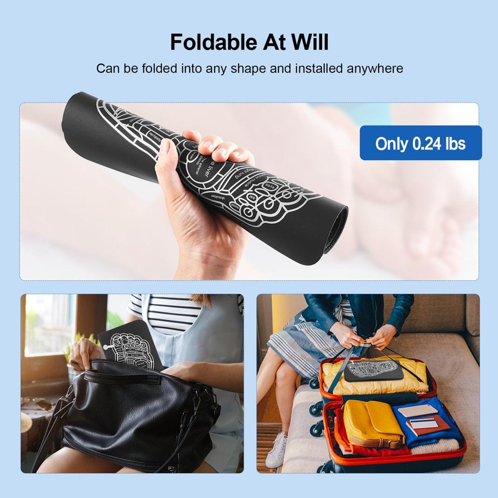 EMS Foot Massager Mat–Foot Stimulator Massager Pad–Foldable Feet and Calves Massage Machine with 8 Modes and 19 Intensity Levels, 2 Hours Long Battery Life, for Improved Circulation, Muscle Relaxation
