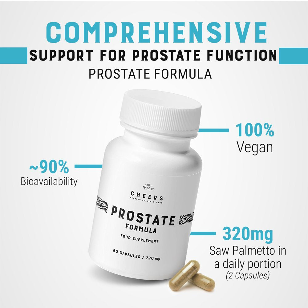 Cheers Prostate Complex Formula | 60 Vegan Capsules for Prostate Support and a Healthy Urinary Tract | Enriched with Plant Extracts | Vitamin B6, Zinc, and Selenium