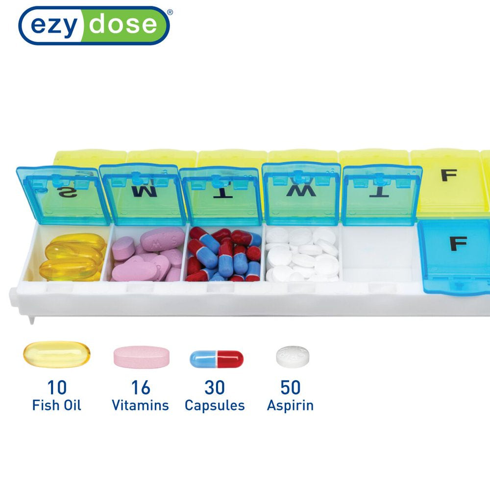 Ezy Dose Weekly 14-Day Locking Pill Organizer (2XL)
