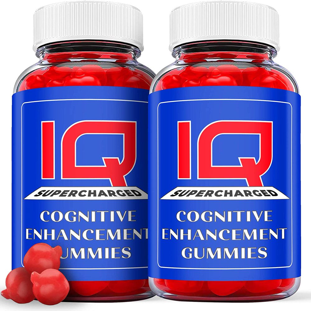 (2 Pack) IQ Supercharged Gummies - Nootropic Memory Booster Dietary Supplement for Focus, Memory, Clarity, & Energy - Advanced Cognitive Formula for Maximum Strength - 120 Gummies - Nutricity.com.au