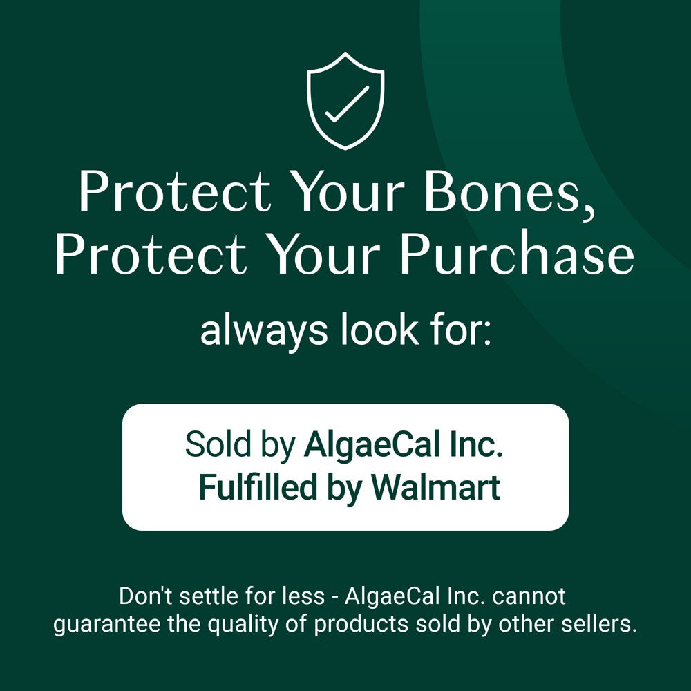 Algaecal Organic Calcium Supplement with Vitamin D3 (1000 IU), 90 Count