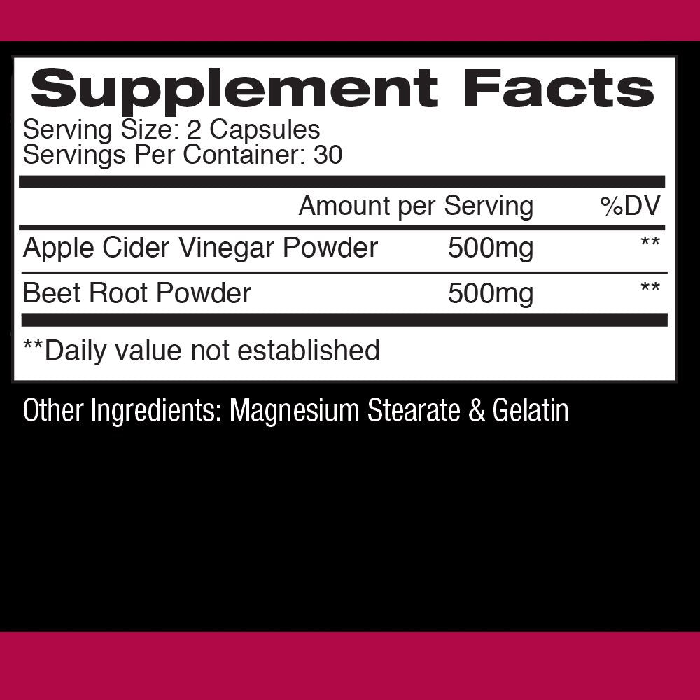 Apple Cider Vinegar with Beet Root Powder Nitric Oxide Boost, Weight Loss and Detox (4-Pack)