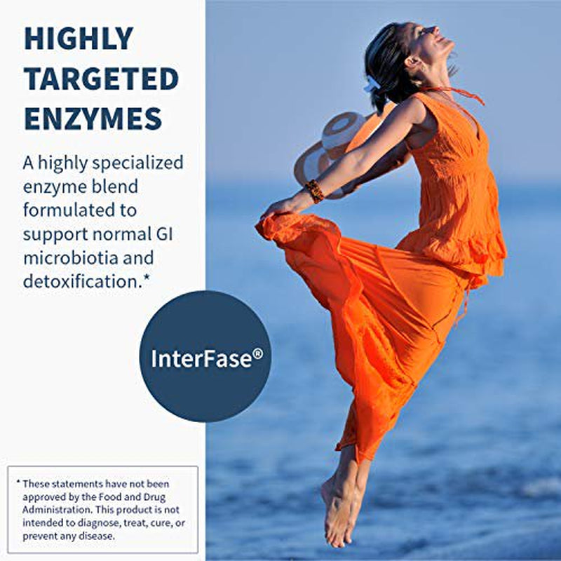 Klaire Labs Interfase - Digestive Enzyme Blend to Support GI Detox & Gut Flora Balance - Dairy-Free (120 Vegetarian Capsules)