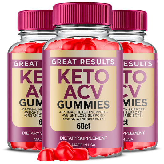 (3 Pack) Great Results Keto ACV Gummies - Energy & Focus Boosting Dietary Supplements for Weight Management & Metabolism - Fat Burn - 180 Gummies - Nutricity.com.au