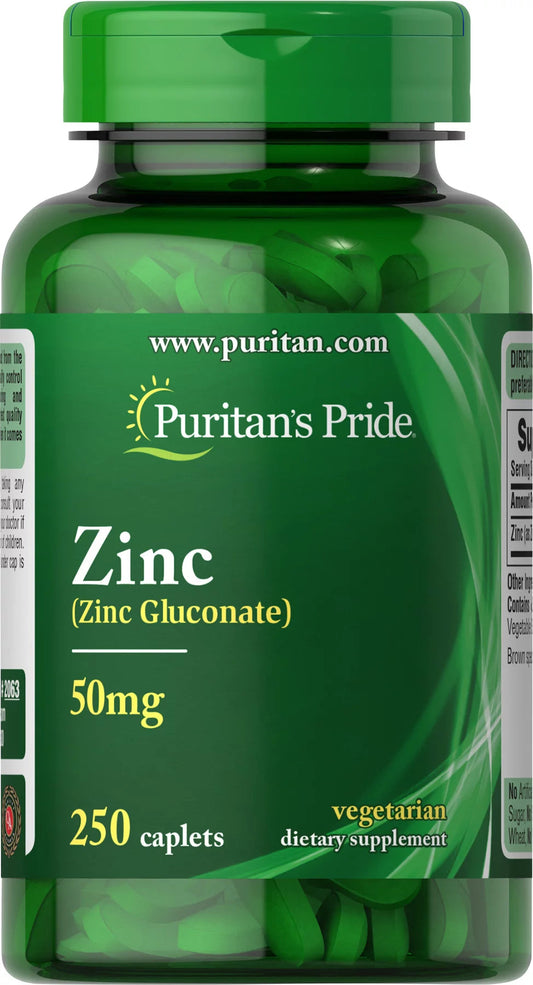 Zinc 50 Mg-250 Caplets by Puritan'S Pride