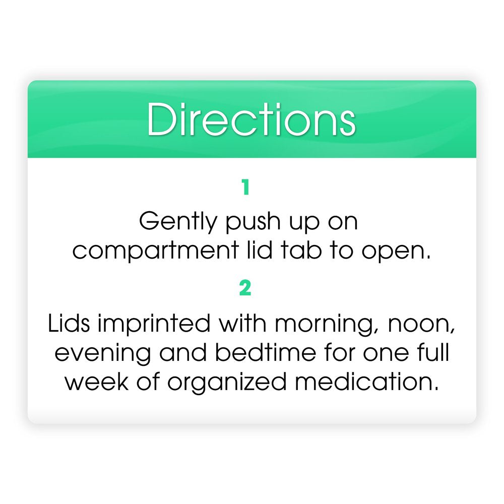 Equate 4-A-Day Pill Planner, 1 Week, 8.5"