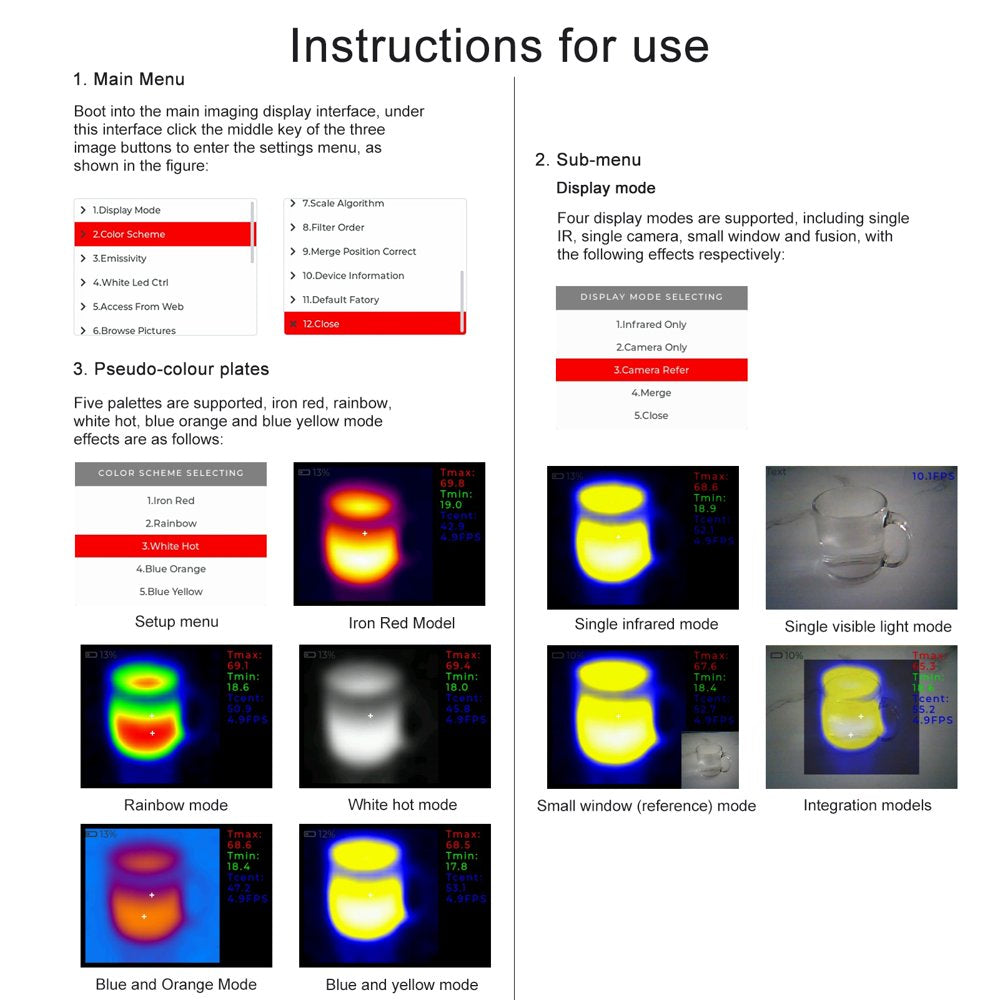 Carevas Infrared Thermal Imaging Camera TICAM1 Industrial with 2MP Visible Light Lens for Temperature Detection Floor Heating Repairs