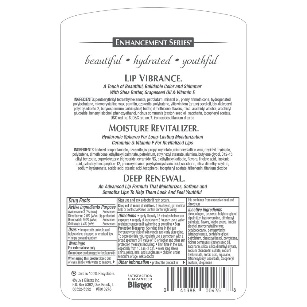 Blistex Enhancement Series Lip Balm Buy 2, Get 1 Free Value Pack, 0.13 Ounce, 3 Count