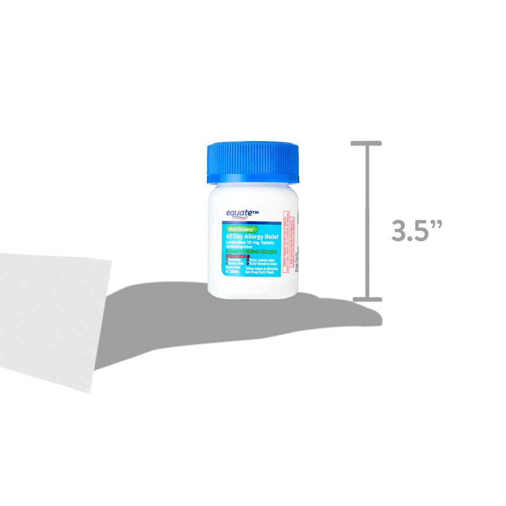 Equate Allergy Relief Loratadine Tablets 10 Mg, Antihistamine, 45 Count