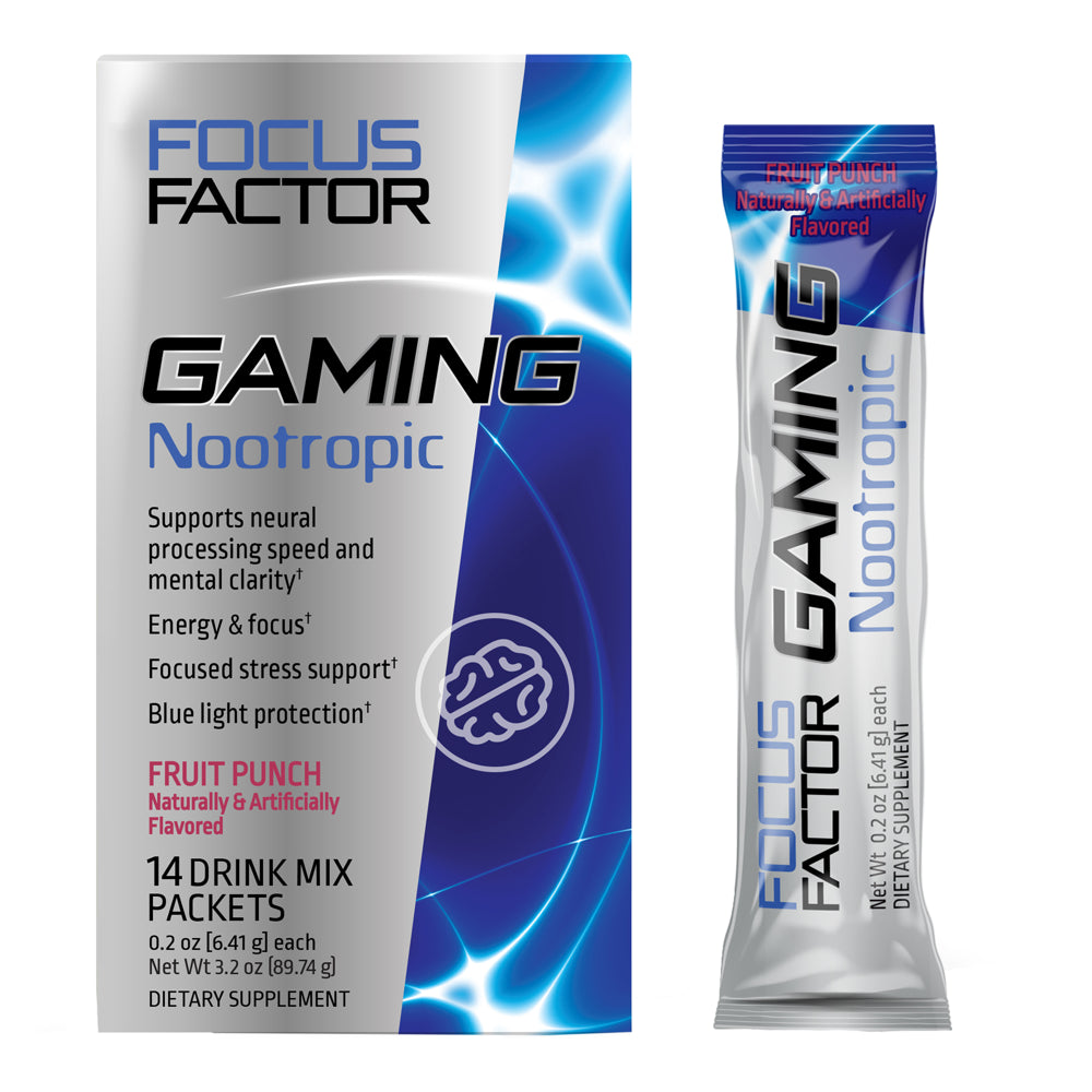Focus Factor Gaming Nootropic Supplement for Energy, Focus & Blue Light Protection