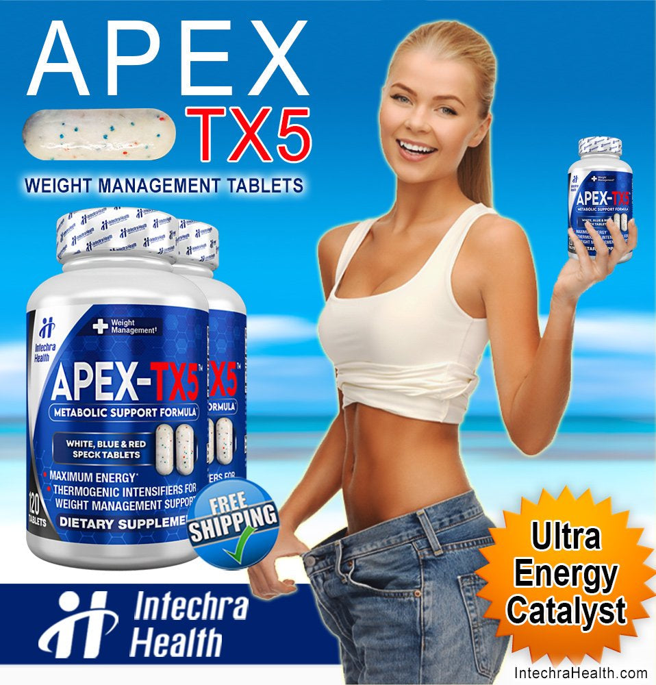 Apex-Tx5 Weight Management Diet Pills & Ultra Energy Supplement, 120 Tablets - Intechra Health