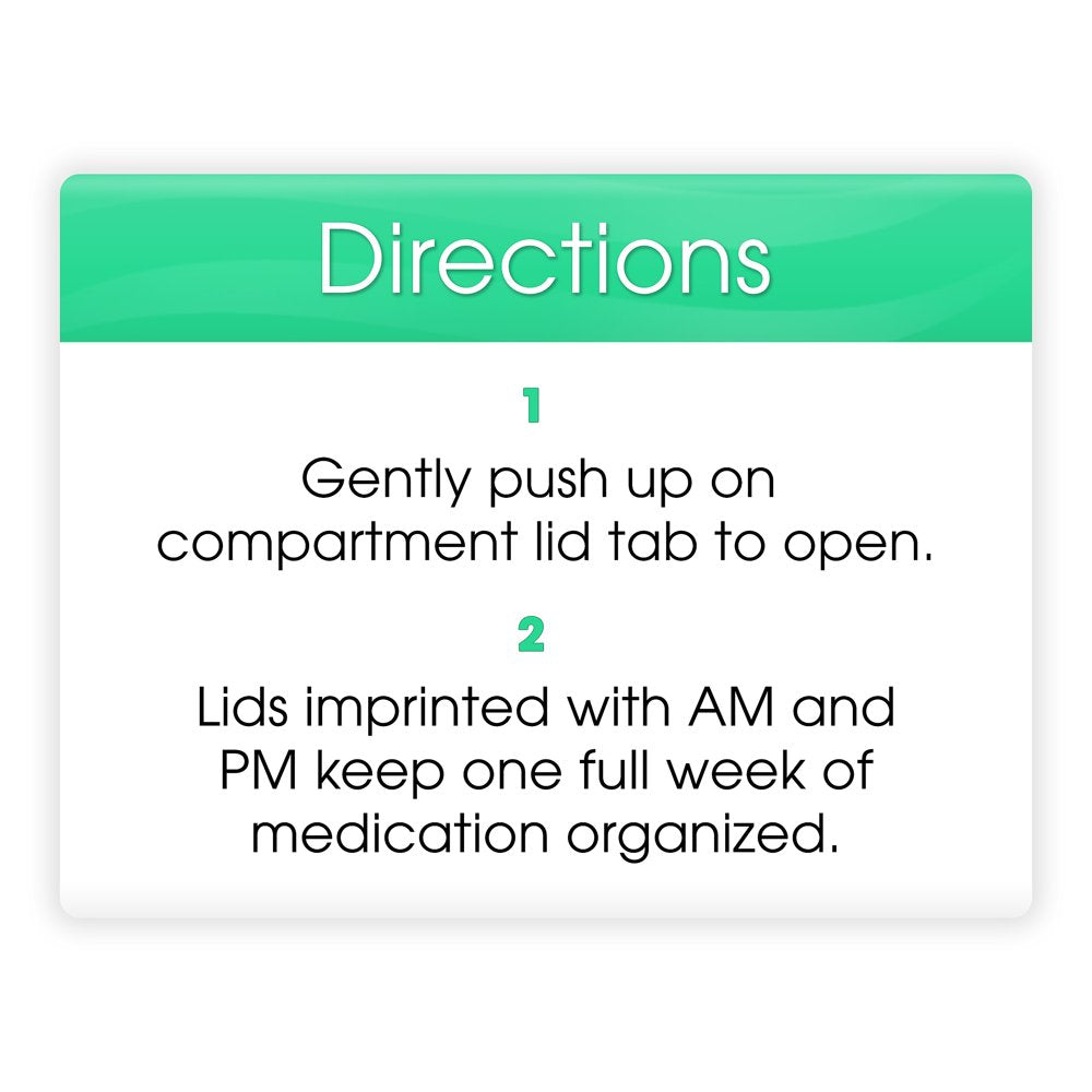 Equate AM/PM Weekly Pill Planner, 7.5"
