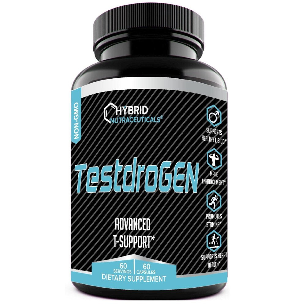 Hybrid Nutraceuticals Best Test Booster Testosterone Supplement for Men - 60 Capsules