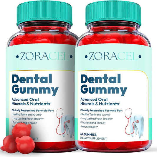 (2 Pack) Zoracel Dental Gummies - Advanced Oral Probiotics Formula for Healthy Teeth and Gums, Fresh Breath, Ear, Nose, Throat, and Immune Health Supplement - 120 Gummies - Nutricity.com.au