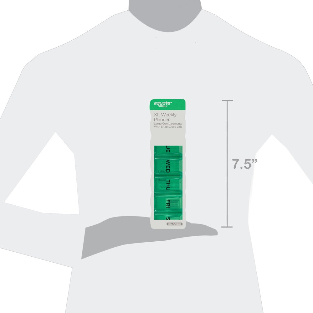 Equate XL AM/PM Weekly Pill Planner, 7.5"