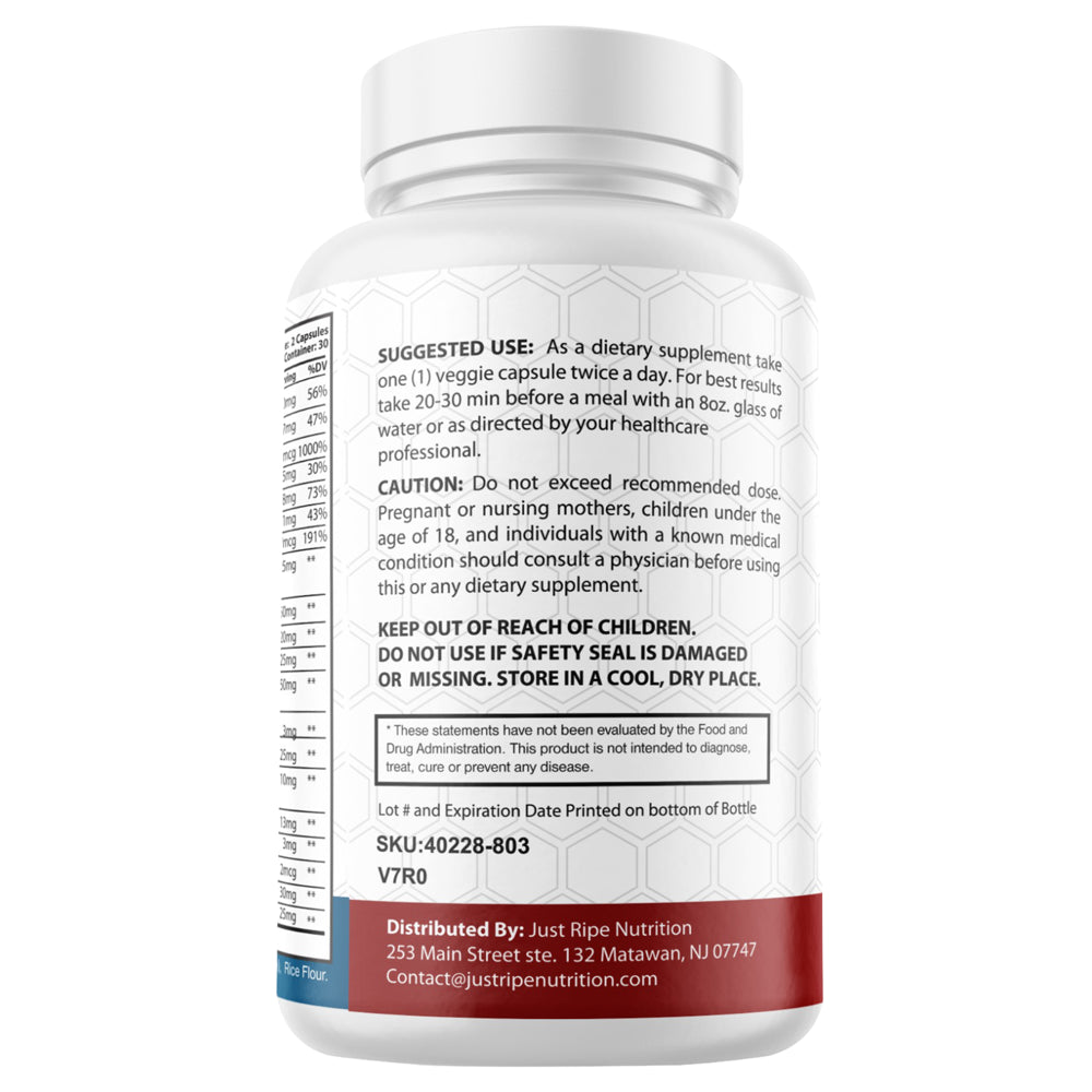 Blood Boost Formula Blood Flow Accelerator by Just Ripe - 60 Capsules