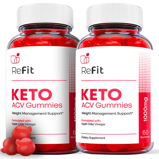 (2 Pack) Refit Keto ACV Gummies - Supplement for Weight Loss - Energy & Focus Boosting Dietary Supplements for Weight Management & Metabolism - Fat Burn - 120 Gummies - Nutricity.com.au