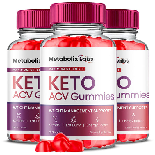 (3 Pack) Metabolix Labs Keto ACV Gummies - Supplement for Weight Loss - Energy & Focus Boosting Dietary Supplements for Weight Management & Metabolism - Fat Burn - 180 Gummies - Nutricity.com.au