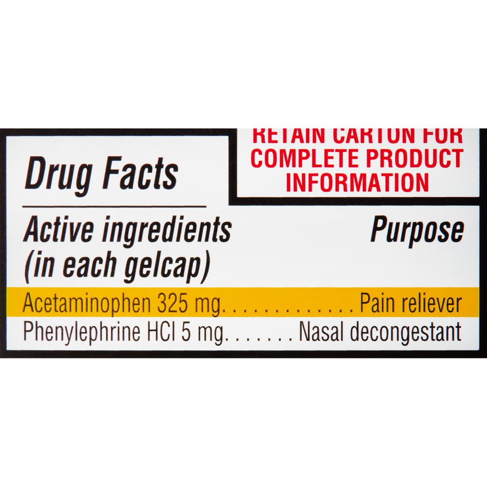 Equate Rapid Release Sinus Congestion & Pain Gelcaps, 48 Count