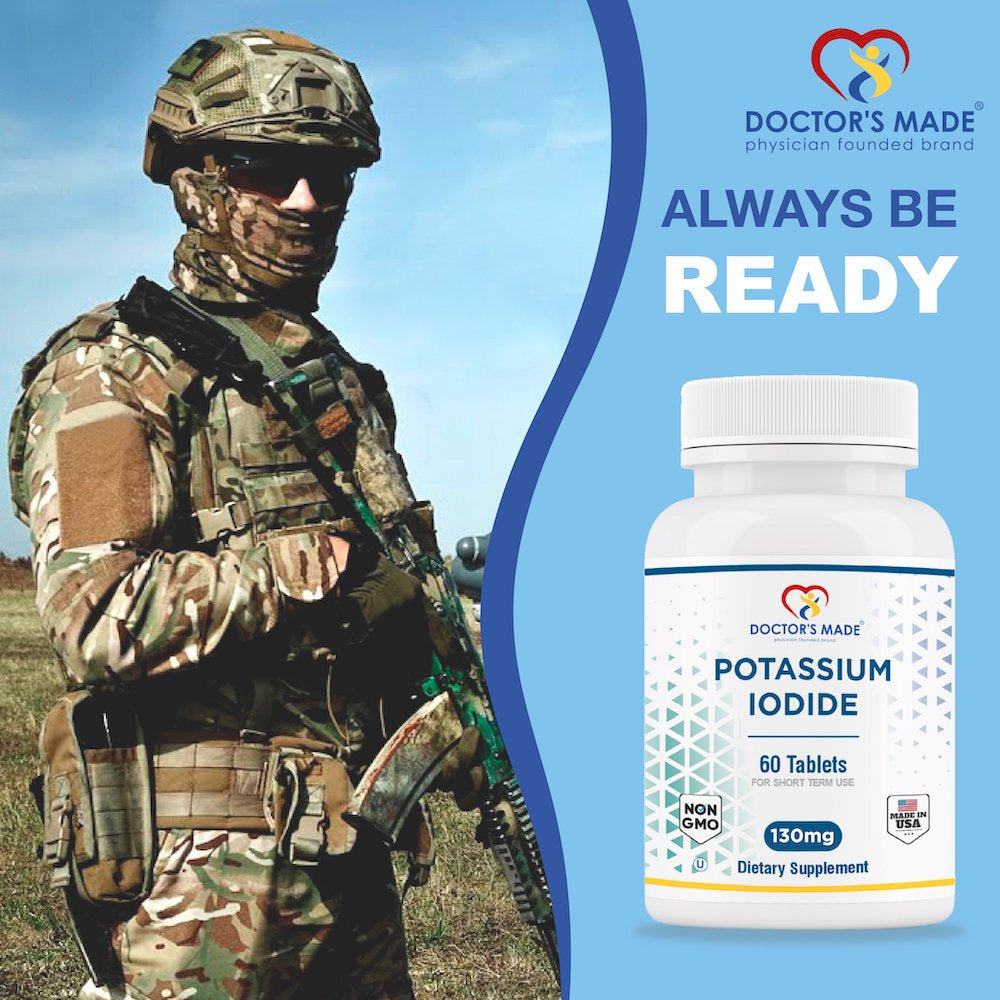 Doctor'S Made Potassium Iodide 130 Mg. 60 Tablets. Thyroid Support.