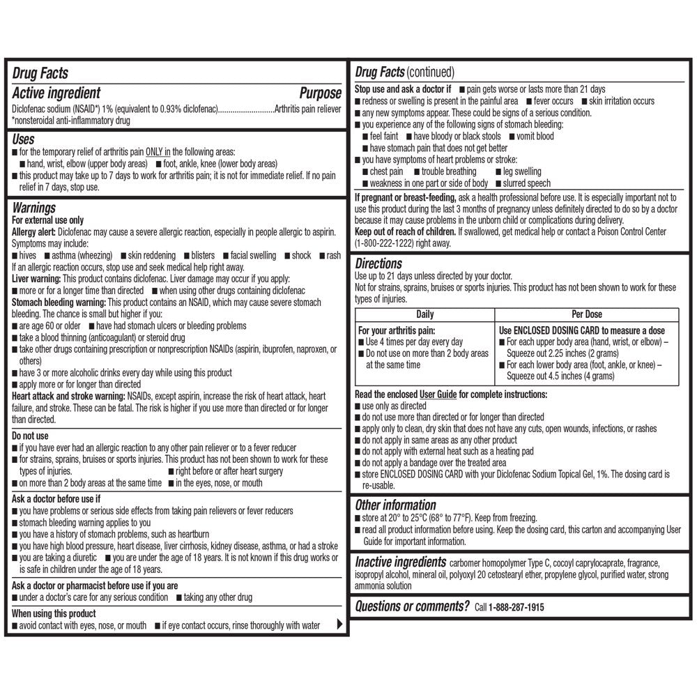 Equate Diclofenac Sodium Arthritis Pain Reliever Gel, 1.7 Oz