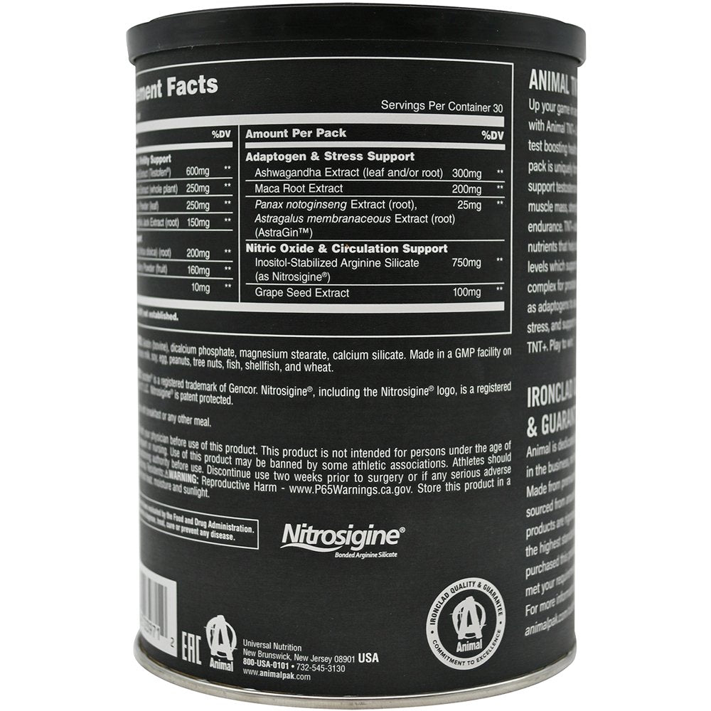 Animal TNT+ with Testofen and Nitrosigine - 30 Packets