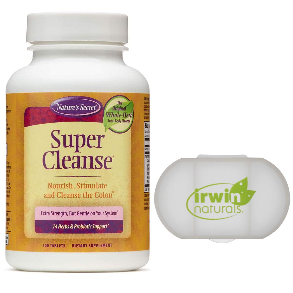 Nature'S Secret Super Cleanse Extra Strength Toxin Detox 100 Tablets with a Pill Case