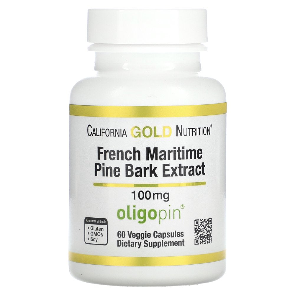 California Gold Nutrition French Maritime Pine Bark Extract, Oligopin, 100 Mg, 60 Veggie Capsules