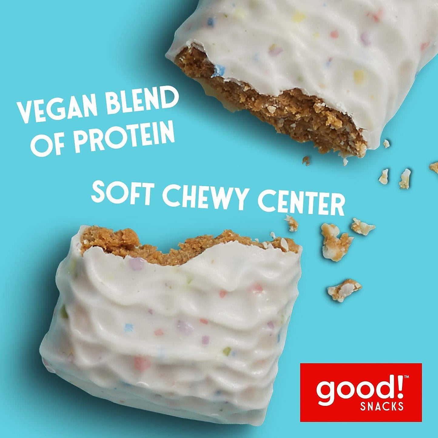 good! Snacks Vegan Protein Bars Bundle, Birthday Cake and Lemon (24 Bars) Gluten-Free, Plant Based, Low Sugar, High Protein Meal Replacement, Healthy Snacks for Energy, 15g Protein