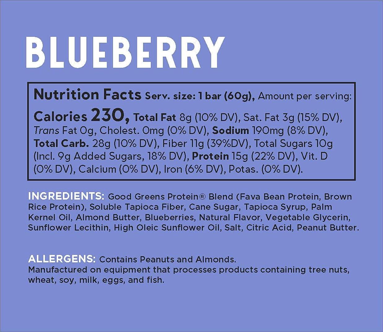 good! Snacks Vegan Protein Bars Bundle, Lemon and Blueberry (24 Bars) Gluten-Free, Plant Based, Low Sugar, High Protein Meal Replacement, Healthy Snacks for Energy, 15g Protein