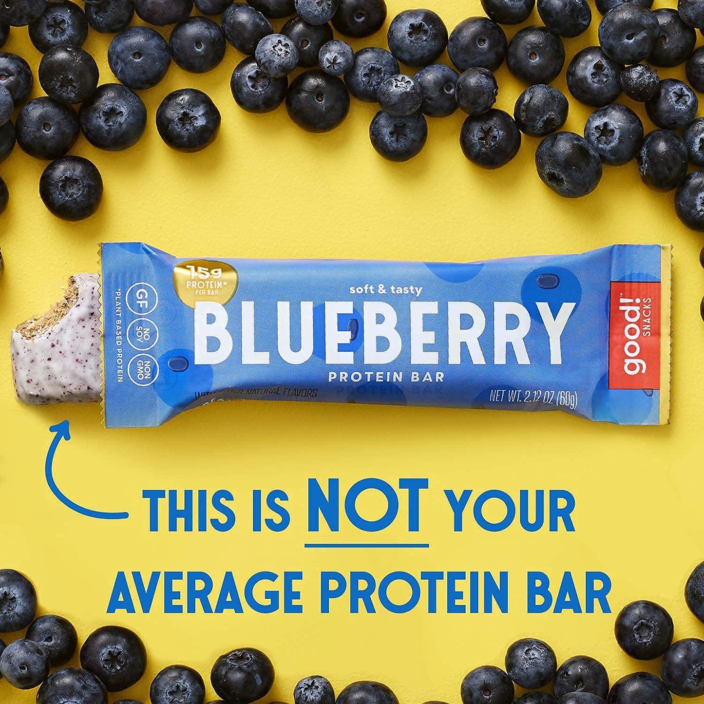 good! Snacks Vegan Protein Bars Bundle, Blueberry and Birthday Cake (24 Bars) Gluten-Free, Plant Based, Low Sugar, High Protein Meal Replacement, Healthy Snacks for Energy, 15g Protein