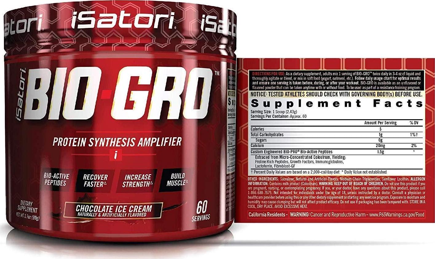iSatori Bio-GRO Chocolate Ice Cream (60 Servings) and Bio-Active Whey Protein Powder Chocolate Sensation (30 Servings)