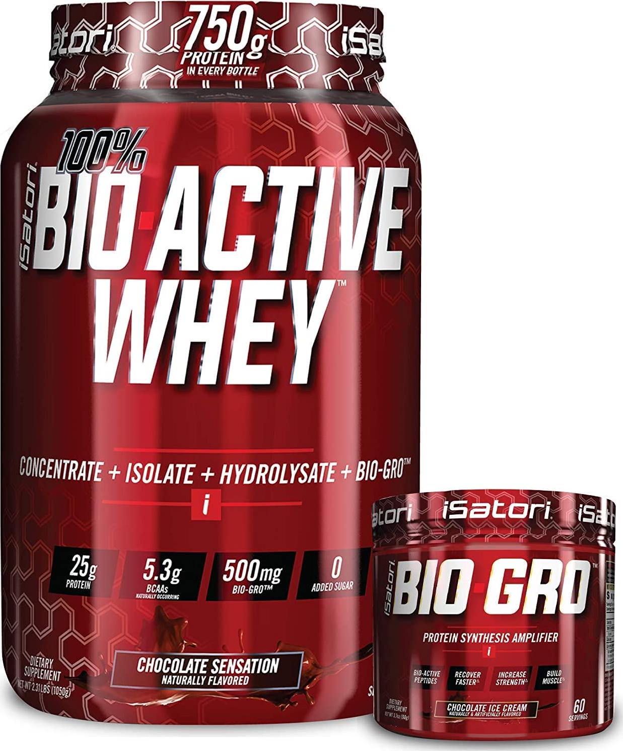iSatori Bio-GRO Chocolate Ice Cream (60 Servings) and Bio-Active Whey Protein Powder Chocolate Sensation (30 Servings)