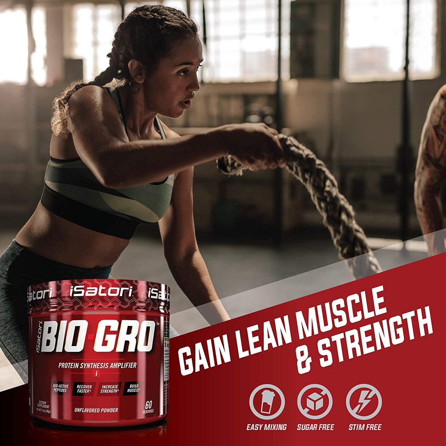 iSatori Bio-GRO Protein Synthesis Amplifier - Unflavored (60 Servings) and iSatori Amino-GRO BCAA Powder - Blue Razz Snow Cone (30 Servings)