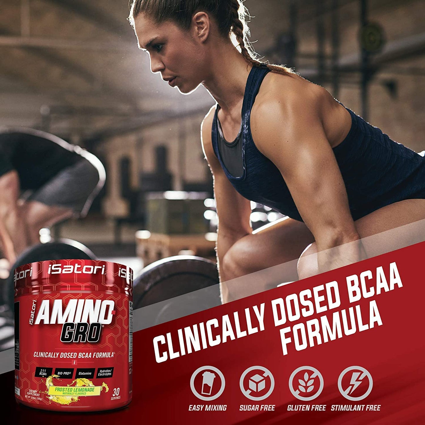 iSatori Bio-GRO Protein Synthesis Amplifier - Unflavored (60 Servings) and iSatori Amino-GRO BCAA Powder - Frosted Lemonade (30 Servings)