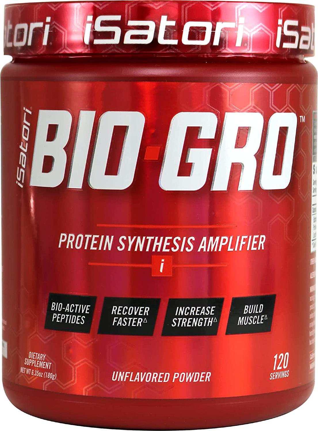 iSatori Bio-GRO Protein Synthesis Amplifier - Build Lean Muscle, Speed Recovery and Increase Strength - Bio-Active Proline-Rich Peptides Post Workout Muscle Builder - Unflavored (120 Servings)