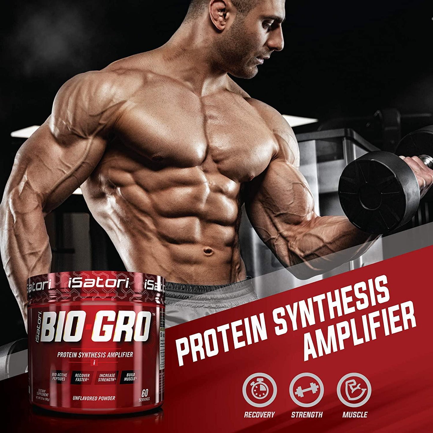 iSatori Bio-GRO Protein Synthesis Amplifier - Unflavored (60 Servings) and iSatori Amino-GRO BCAA Powder - Blue Razz Snow Cone (30 Servings)