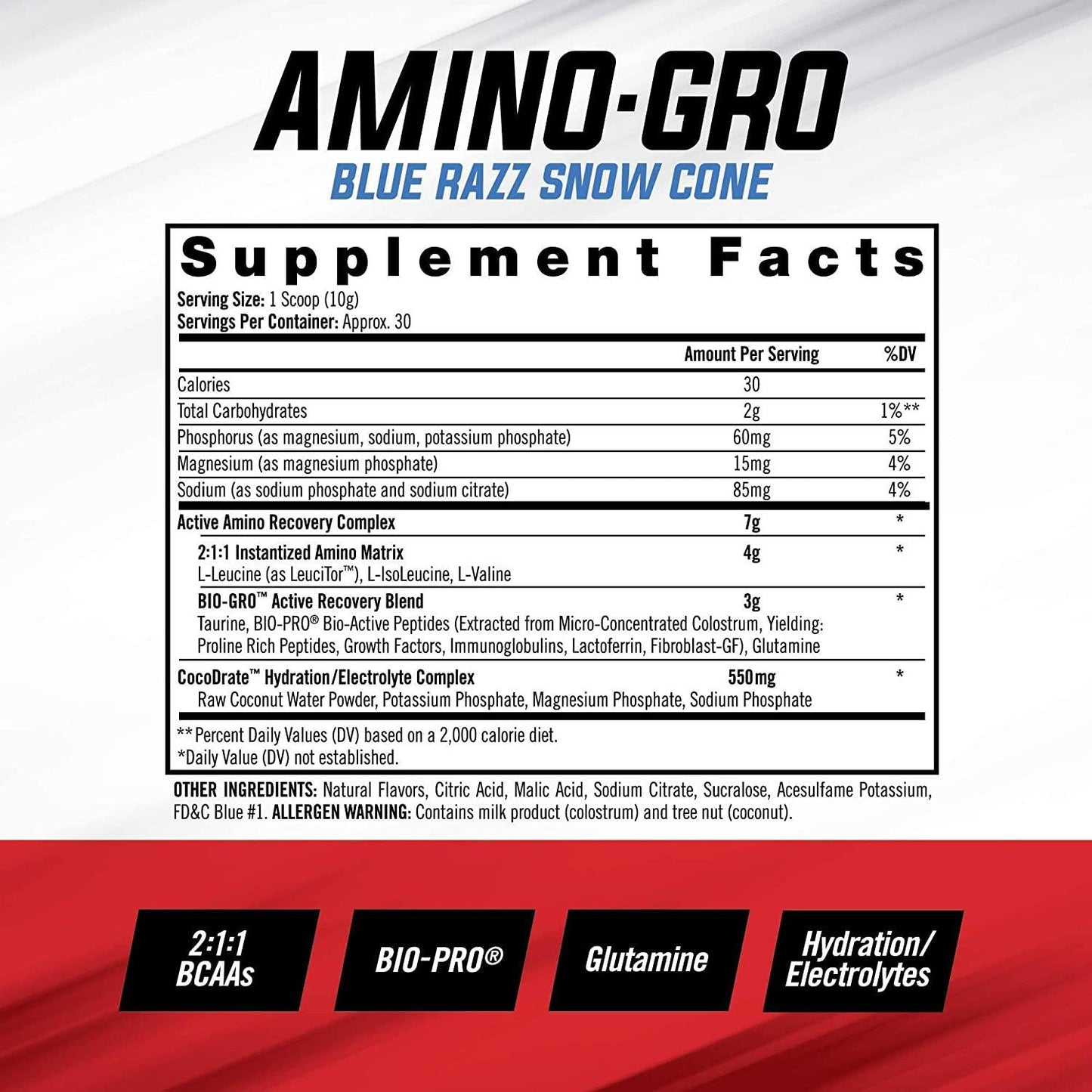 iSatori Bio-GRO Protein Synthesis Amplifier - Unflavored (60 Servings) and iSatori Amino-GRO BCAA Powder - Blue Razz Snow Cone (30 Servings)
