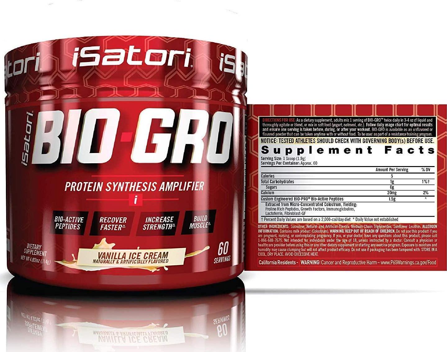 iSatori Bio-GRO Vanilla Ice Cream (60 Servings) and Bio-Active Whey Protein Powder Vanilla Swirl (30 Servings)