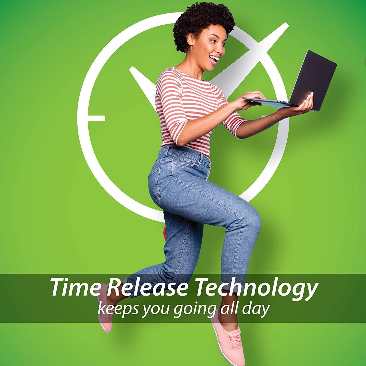 iSatori Energize Immunity Caffeine Pills - Vitamin A, B12, C, D, and E Supplement + Fast- Acting Energy Pill - Daily Immune Support, Super Greens, and All Day Energy, No Jitters, No Crash (90 Tablets)