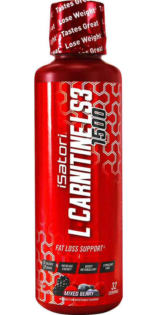 iSatori L-Carnitine LS3 Concentrated Liquid Fat Burner and Metabolism Activator - Fat Loss for Health and Fitness - Keto Friendly Weight Loss - Stimulant Free - Mixed Berry 1500mg (32 Servings)