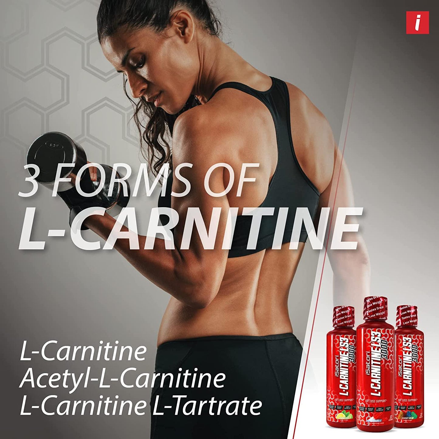 iSatori L-Carnitine LS3 Concentrated Liquid Fat Burner and Metabolism Activator - Fat Loss for Health and Fitness - Keto Friendly Weight Loss - Stimulant Free - Lemon Lime 3000mg (32 Servings)