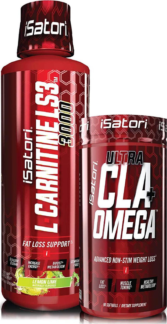 iSatori L-Carnitine LS3 Lemon Lime 3000mg (32 Servings) and iSatori Ultra CLA (90 Softgels)