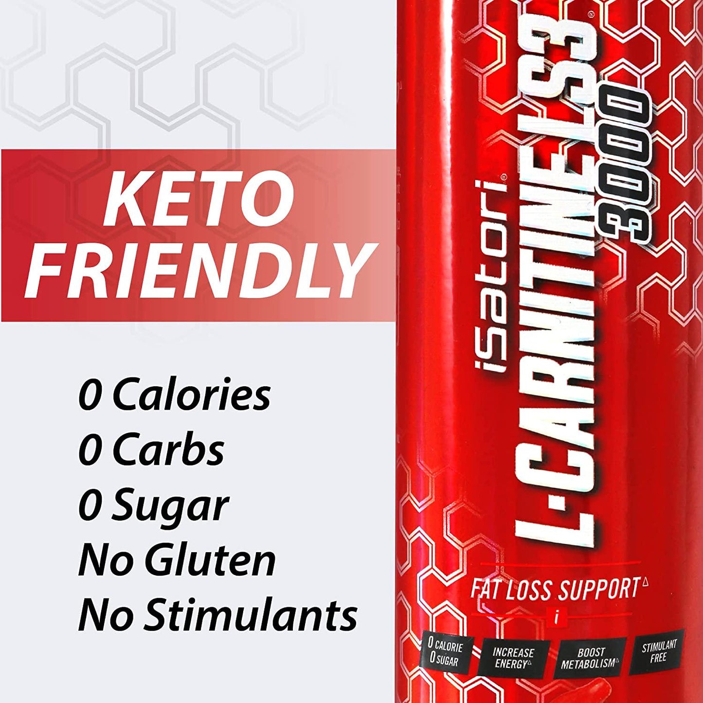 iSatori L-Carnitine LS3 Concentrated Liquid Fat Burner and Metabolism Activator - Fat Loss for Health and Fitness - Keto Friendly Weight Loss - Stimulant Free - Lemon Lime 3000mg (32 Servings)