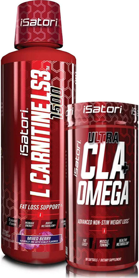 iSatori L-Carnitine LS3 Mixed Berry 1500mg (32 Servings) and iSatori Ultra CLA (90 Softgels)