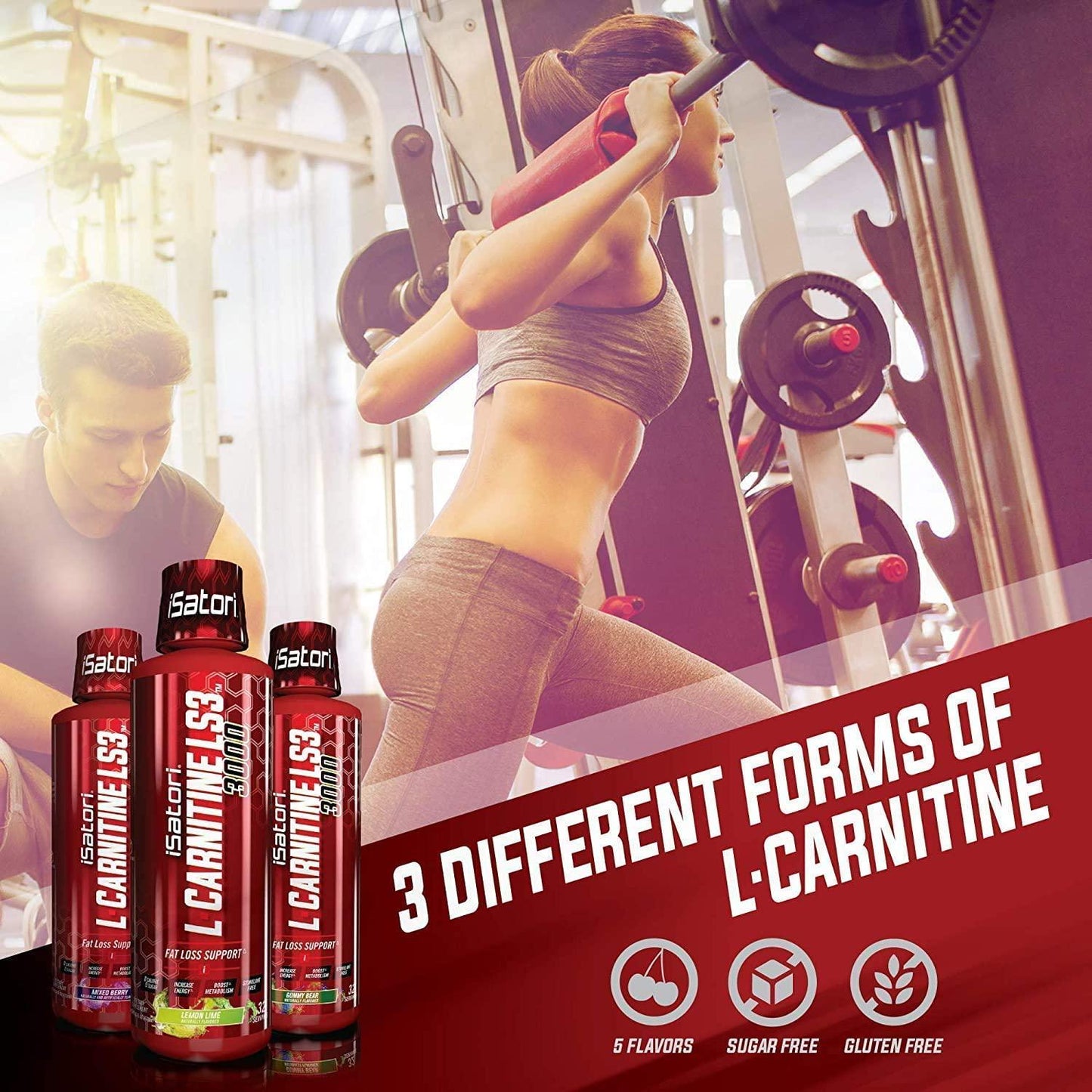 iSatori L-Carnitine LS3 Mixed Berry 1500mg (32 Servings) and iSatori Ultra CLA (90 Softgels)