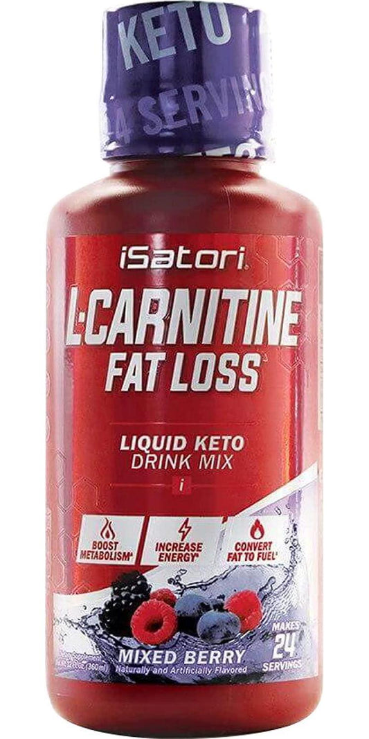 iSatori L-Carnitine Liquid Fat Burner and Metabolism Activator - Fat Loss for Health and Fitness - Keto Friendly Weight Loss - Stimulant Free - Mixed Berry 1500mg (24 Servings)