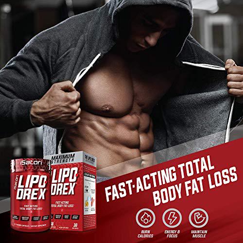 iSatori Lipo-Drex Fat Loss Thermogenic Formula - Fast Acting Weight Loss -Appetite Suppressant (60 capsules) and iSatori L-Carnitine Liquid Fat Burner and Metabolism Activator- Mixed Berry (32 Servings)