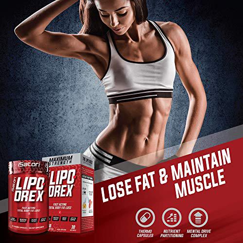 iSatori Lipo-Drex Fat Loss Thermogenic Formula - Fast Acting Weight Loss -Appetite Suppressant (60 capsules) and iSatori L-Carnitine Liquid Fat Burner and Metabolism Activator- Mixed Berry (32 Servings)